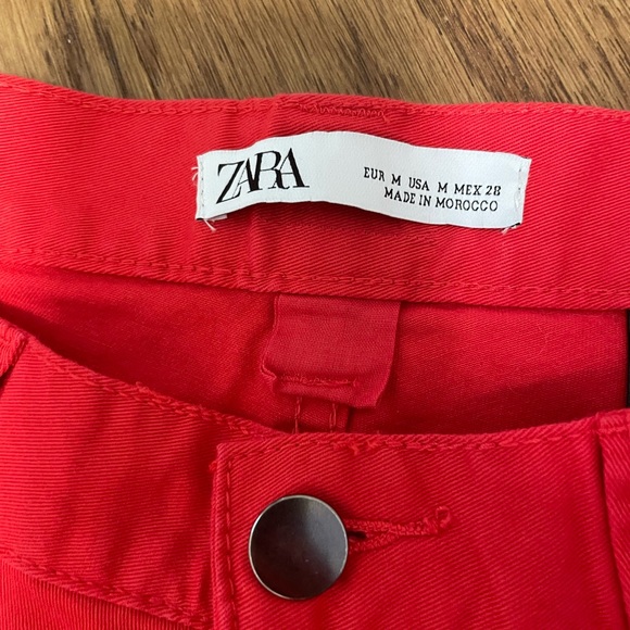 4/$25 red Zara button fly pants - Picture 3 of 5